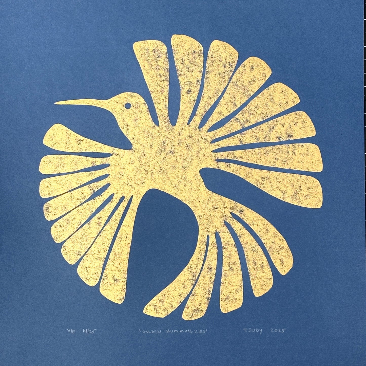 Golden Hummingbird - 14"