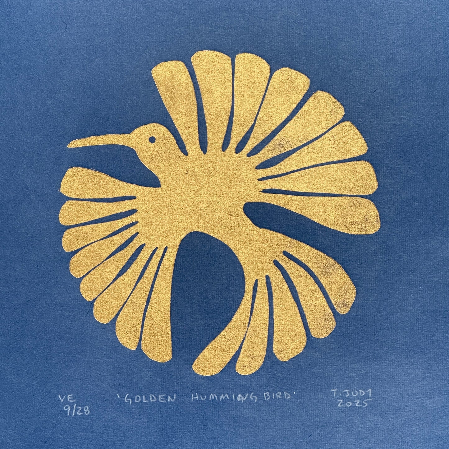 Golden Hummingbird - 8"