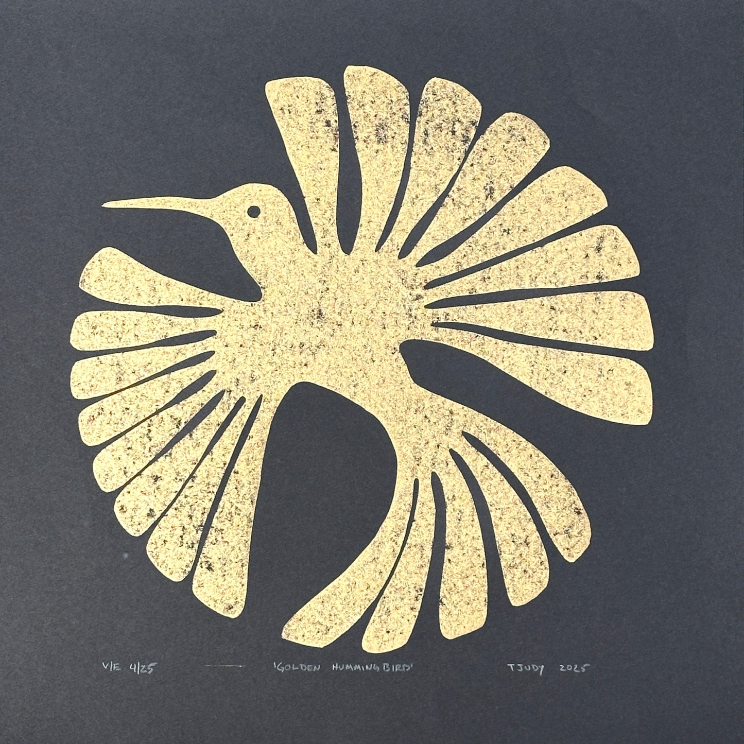 Golden Hummingbird - 14"