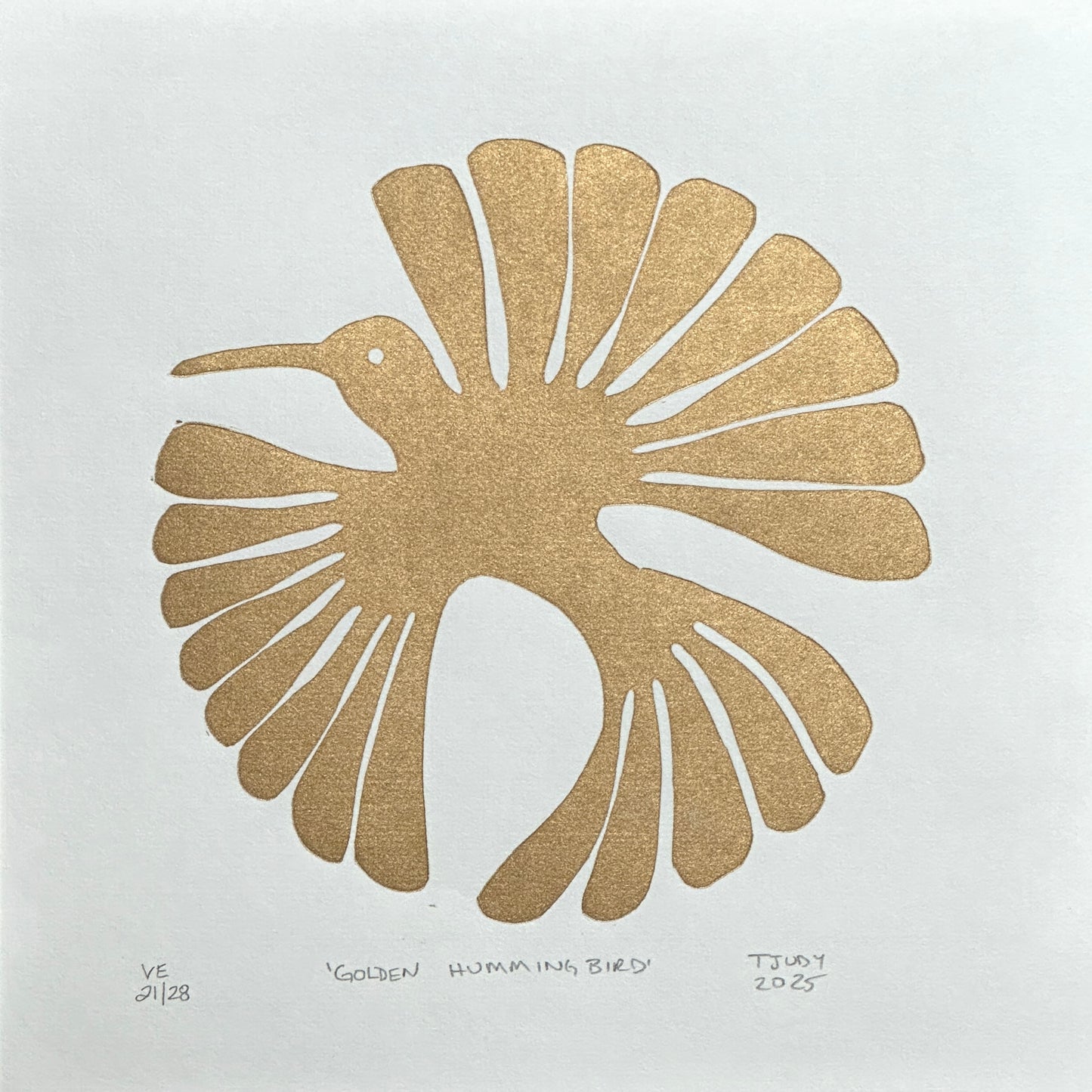 Golden Hummingbird - 8"